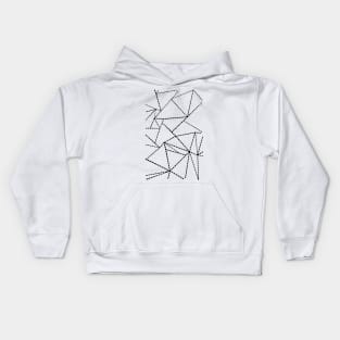 Abstract Dotted Lines Black on White Kids Hoodie